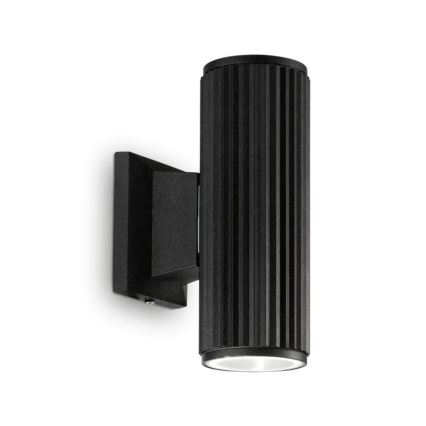 Ideal Lux - Вуличний настінний світильник BASE 2xGU10/28W/230V IP44 чорний