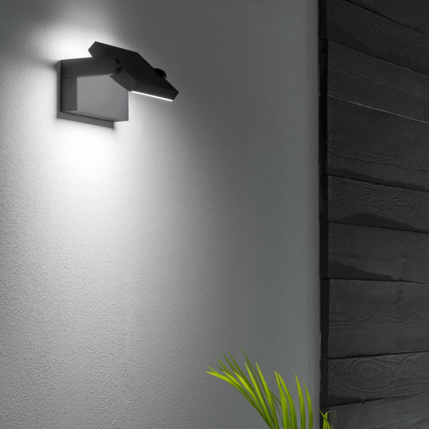 Ideal Lux - Вуличний світлодіодний настінний світильник SWIPE LED/21W/230V CRI 90 IP54 антрацит