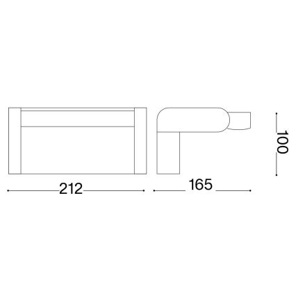 Ideal Lux - Вуличний світлодіодний настінний світильник SWIPE LED/21W/230V CRI 90 IP54 чорний