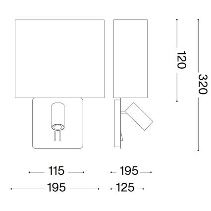Ideal Lux - Запасной абажур для настенной лампы GEA черный