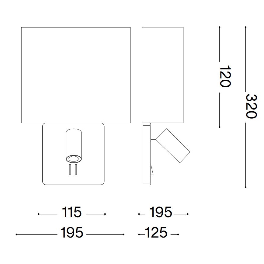 Ideal Lux - Запасной абажур для настенной лампы GEA черный