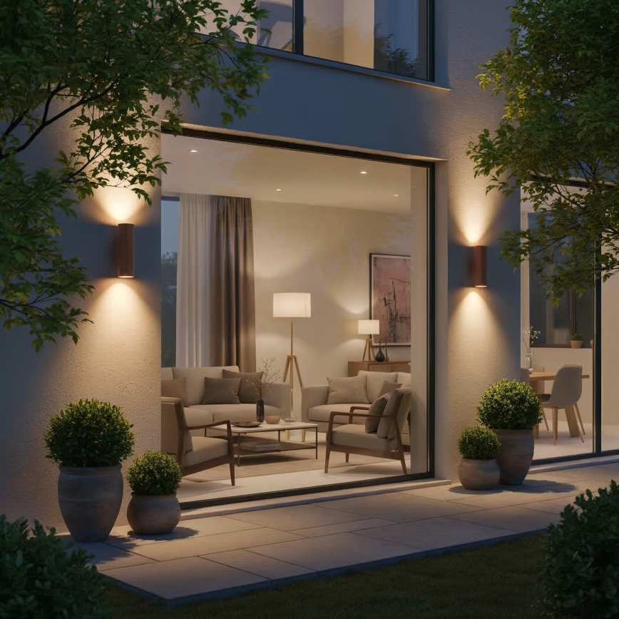 Ideal Lux - Зовнішній настінний світильник GUN 1xE27/60W/230V 31 см IP54 коричневий