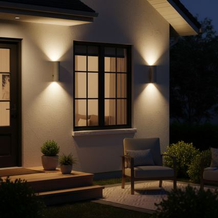 Ideal Lux - Зовнішній настінний світильник GUN 1xGU10/35W/230V 21 см IP44 сірий