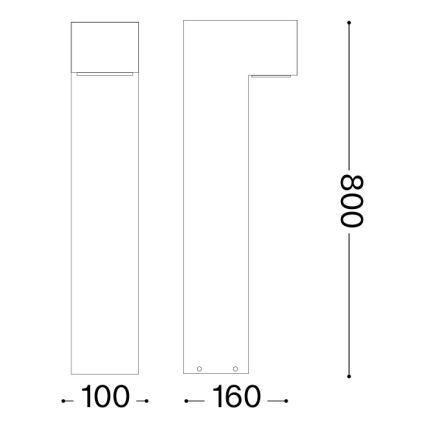 Ideal Lux - Зовнішній світильник SIRIO 2xGX53/9W/230V 80 см IP65 коричневий