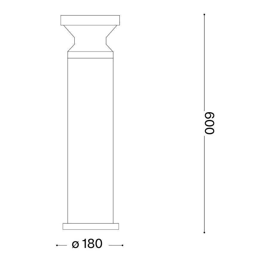 Ideal Lux - Зовнішній світильник TORRE 1xE27/15W/230V 60 см IP65 чорний