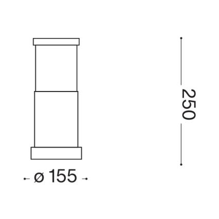 Ideal Lux - Зовнішній світильник TRONCO 1xE27/42W/230V 25 см IP65 чорний
