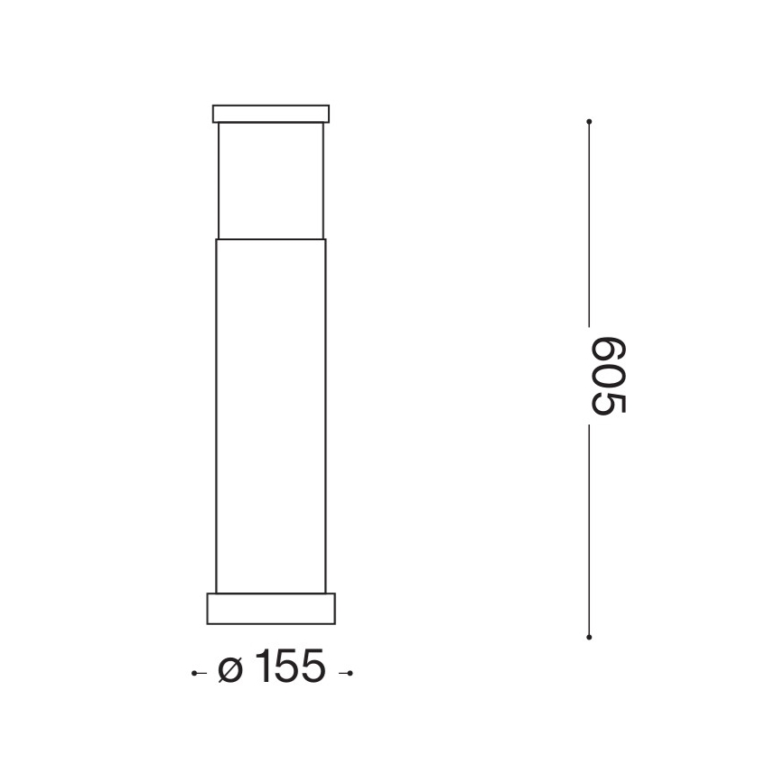 Ideal Lux - Зовнішній світильник TRONCO 1xE27/42W/230V 60 см IP65 сірий