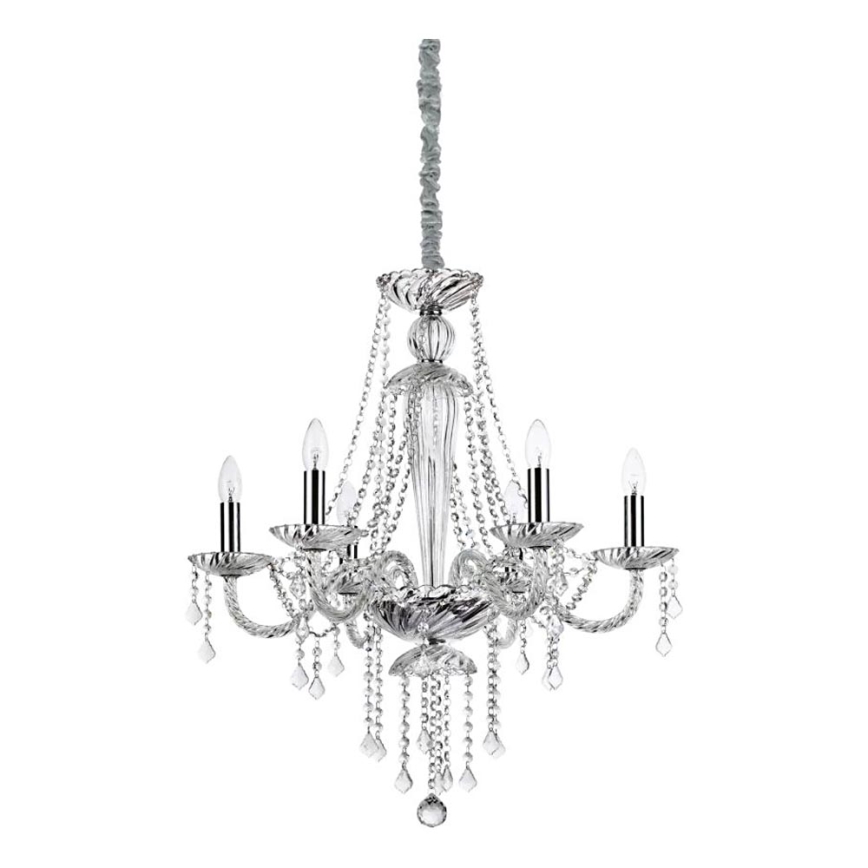 Ideal Lux - Кришталева люстра на ланцюгу AMADEUS 6xE14/40W/230V діаметр 67 см прозорий