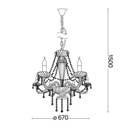 Ideal Lux - Кришталева люстра на ланцюгу AMADEUS 6xE14/40W/230V діаметр 67 см прозорий