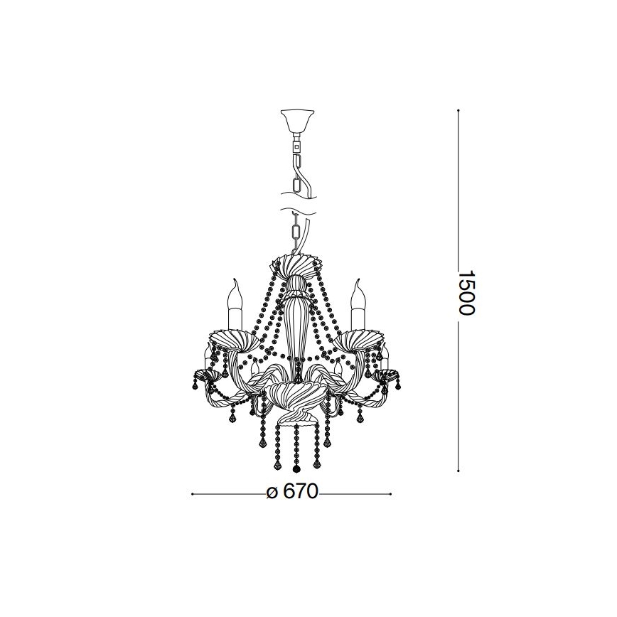 Ideal Lux - Кришталева люстра на ланцюгу AMADEUS 6xE14/40W/230V діаметр 67 см прозорий