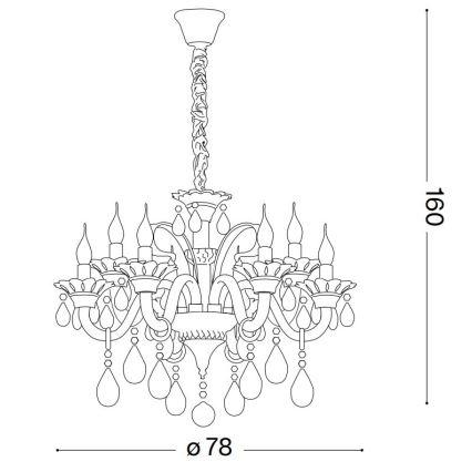 Ideal Lux - Кришталева люстра на ланцюгу COLOSSAL 8xE14/40W/230V діаметр 78 см сірий/глянцевий хром