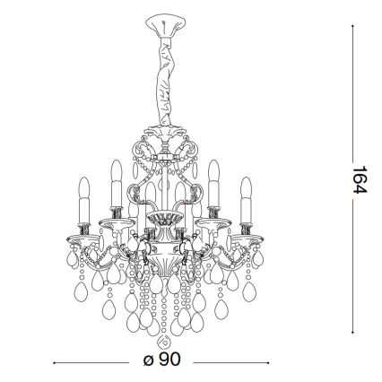 Ideal Lux - Кришталева люстра на ланцюгу GIOCONDA 12xE14/40W/230V діаметр 90 см срібний