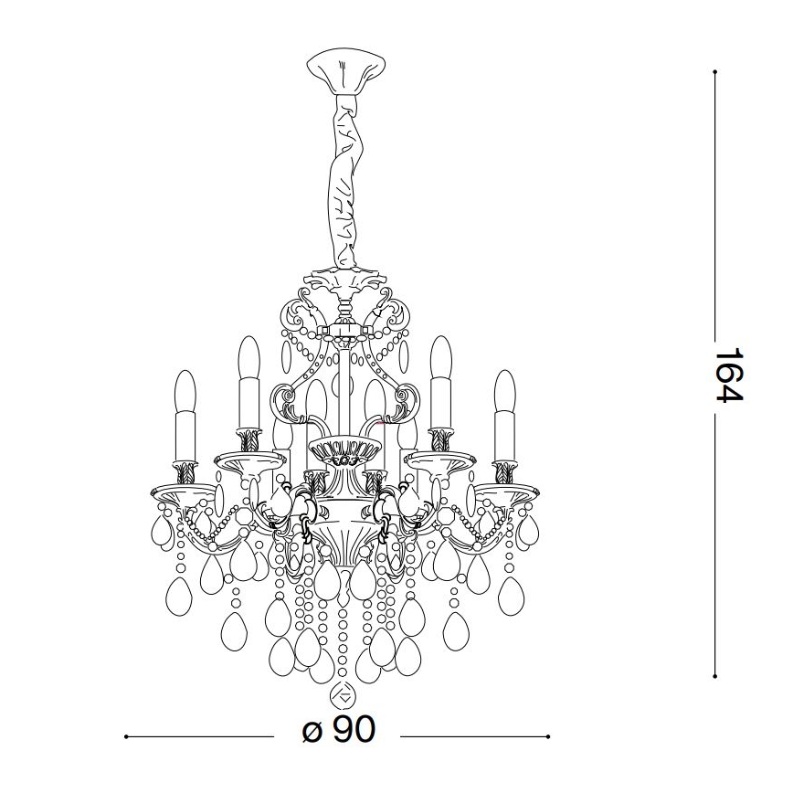 Ideal Lux - Кришталева люстра на ланцюгу GIOCONDA 12xE14/40W/230V діаметр 90 см срібний