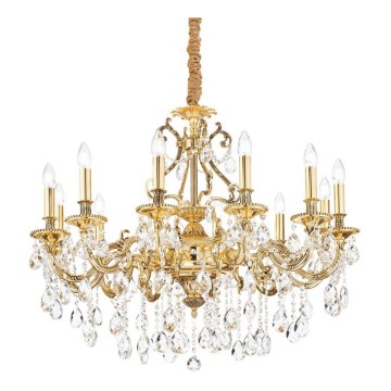 Ideal Lux - Кришталева люстра на ланцюгу GIOCONDA 12xE14/40W/230V діаметр 90 см золотий