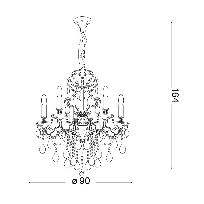 Ideal Lux - Кришталева люстра на ланцюгу GIOCONDA 12xE14/40W/230V діаметр 90 см золотий