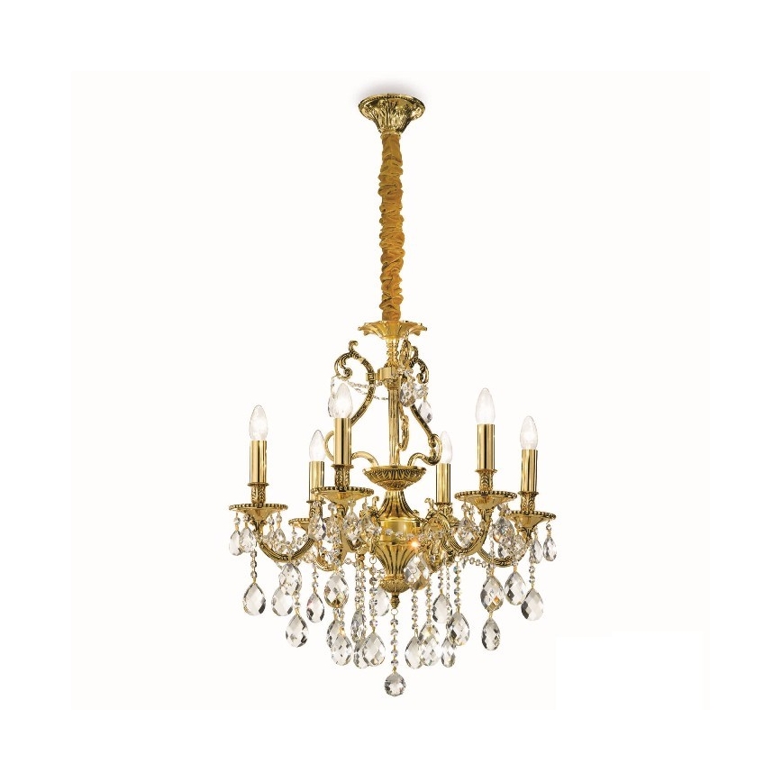 Ideal Lux - Кришталева люстра на ланцюгу GIOCONDA 6xE14/40W/230V діаметр 62 см золотий