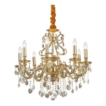 Ideal Lux - Кришталева люстра на ланцюгу GIOCONDA 8xE14/40W/230V діаметр 73 см золотий