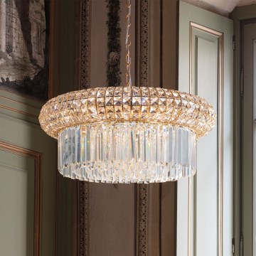 Ideal Lux - Кришталева люстра на ланцюгу NABUCCO 12xE14/40W/230V діаметр 60 см золотий