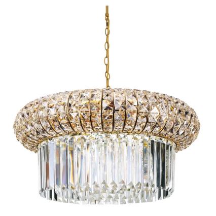 Ideal Lux - Кришталева люстра на ланцюгу NABUCCO 12xE14/40W/230V діаметр 60 см золотий