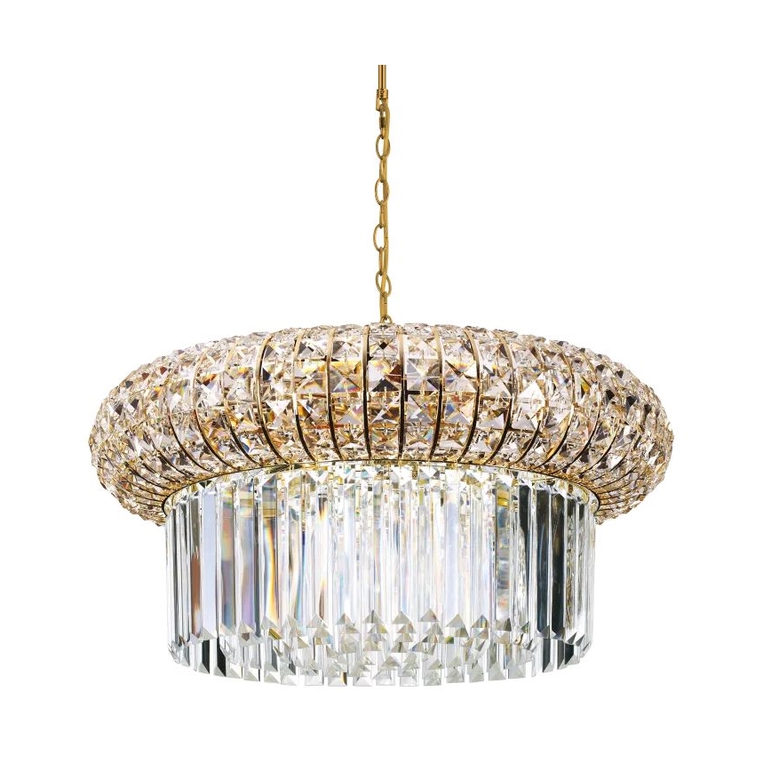 Ideal Lux - Кришталева люстра на ланцюгу NABUCCO 12xE14/40W/230V діаметр 60 см золотий