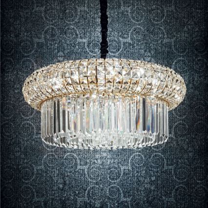 Ideal Lux - Кришталева люстра на ланцюгу NABUCCO 12xE14/40W/230V діаметр 60 см золотий