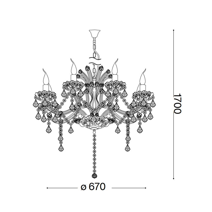 Ideal Lux - Кришталева люстра на ланцюгу NAPOLEON 8xE14/40W/230V діаметр 67 см хром