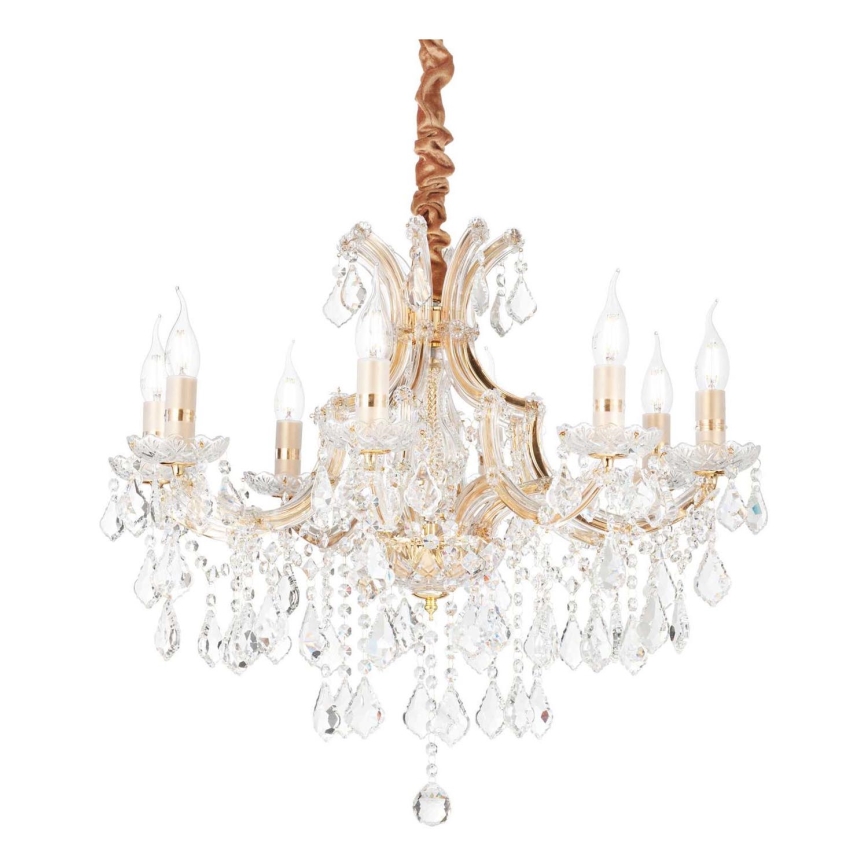 Ideal Lux - Кришталева люстра на ланцюгу NAPOLEON 8xE14/40W/230V діаметр 67 см золотий
