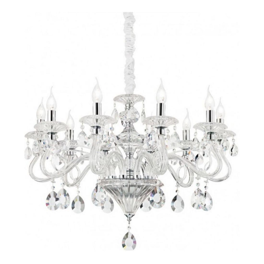 Ideal Lux - Кришталева люстра на ланцюгу NEGRESCO 8xE14/28W/230V діаметр 73,5 см прозорий