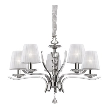 Ideal Lux - Кришталева люстра на ланцюгу PEGASO 5xE14/28W/230V діаметр 72 см глянцевий хром