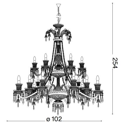 Ideal Lux - Кришталева люстра на ланцюгу REDENTORE 18xE14/40W/230V діаметр 102 см прозорий