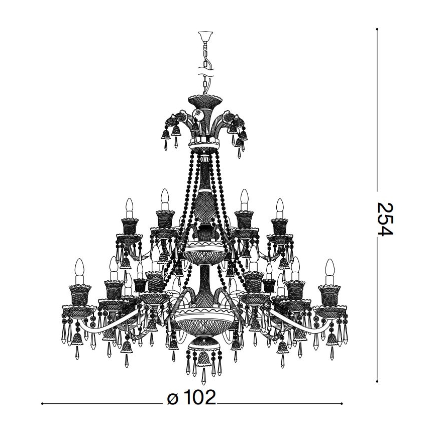 Ideal Lux - Кришталева люстра на ланцюгу REDENTORE 18xE14/40W/230V діаметр 102 см прозорий