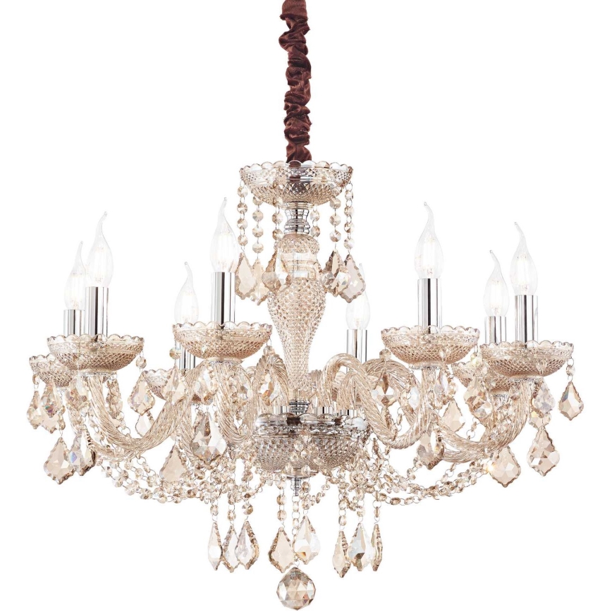 Ideal Lux - Кришталева люстра на ланцюгу ROSE 8xE14/40W/230V діаметр 78 см бежевий