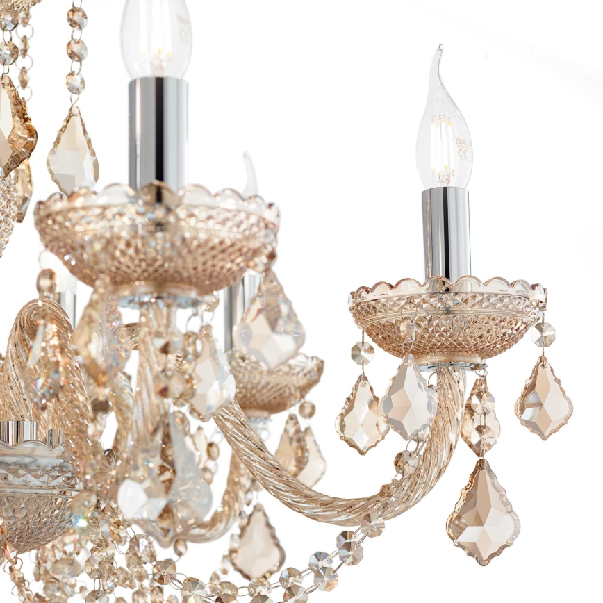 Ideal Lux - Кришталева люстра на ланцюгу ROSE 8xE14/40W/230V діаметр 78 см бежевий