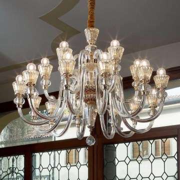 Ideal Lux - Кришталева люстра на ланцюгу STRAUSS 18xE14/40W/230V діаметр 85 см латунь