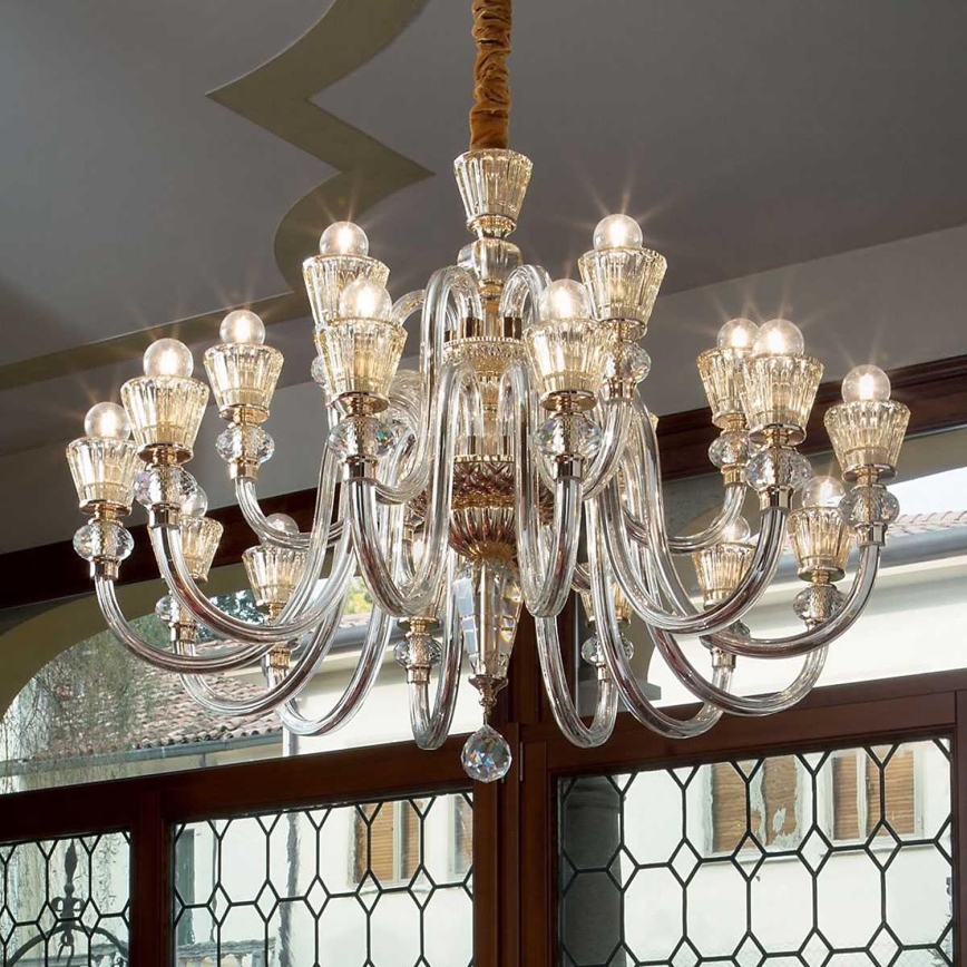 Ideal Lux - Кришталева люстра на ланцюгу STRAUSS 18xE14/40W/230V діаметр 85 см латунь