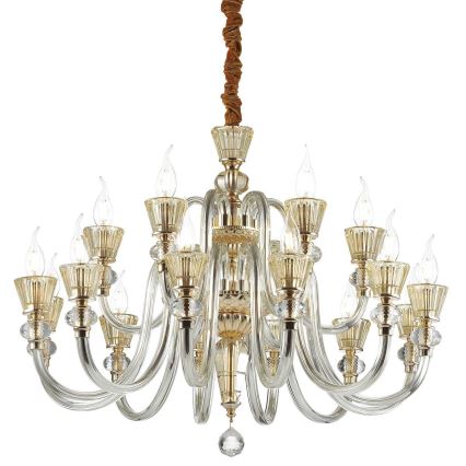 Ideal Lux - Кришталева люстра на ланцюгу STRAUSS 18xE14/40W/230V діаметр 85 см латунь
