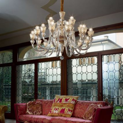 Ideal Lux - Кришталева люстра на ланцюгу STRAUSS 18xE14/40W/230V діаметр 85 см латунь