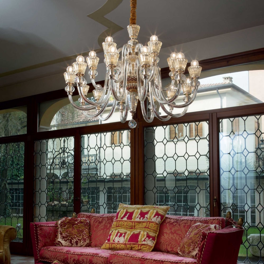 Ideal Lux - Кришталева люстра на ланцюгу STRAUSS 18xE14/40W/230V діаметр 85 см латунь