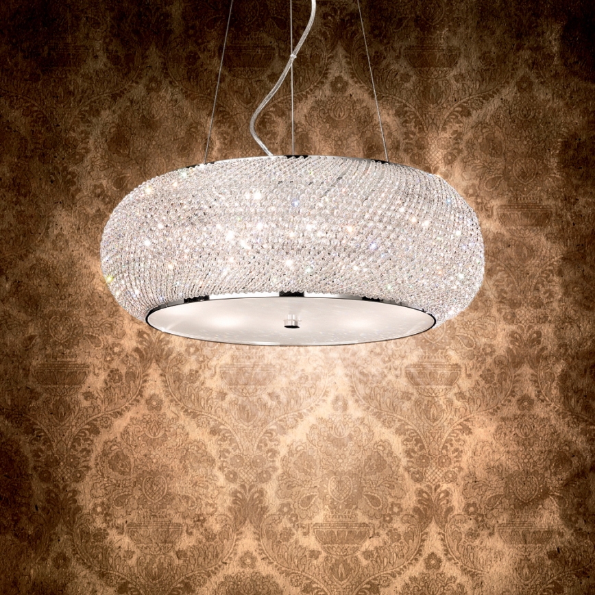 Ideal Lux - Кришталева люстра PASHA 10xE14/40W/230V діаметр 55 см глянцевий хром