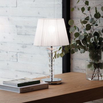 Ideal Lux - Кришталева настільна лампа PEGASO 1xE27/60W/230V полірований хром