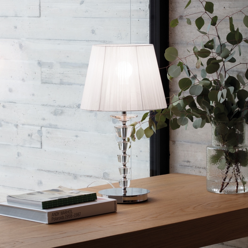 Ideal Lux - Кришталева настільна лампа PEGASO 1xE27/60W/230V полірований хром