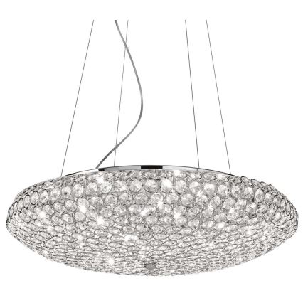 Ideal Lux - Кришталева підвісна LED люстра KING 12xG9/3W/230V діаметр 65 см глянцевий хром