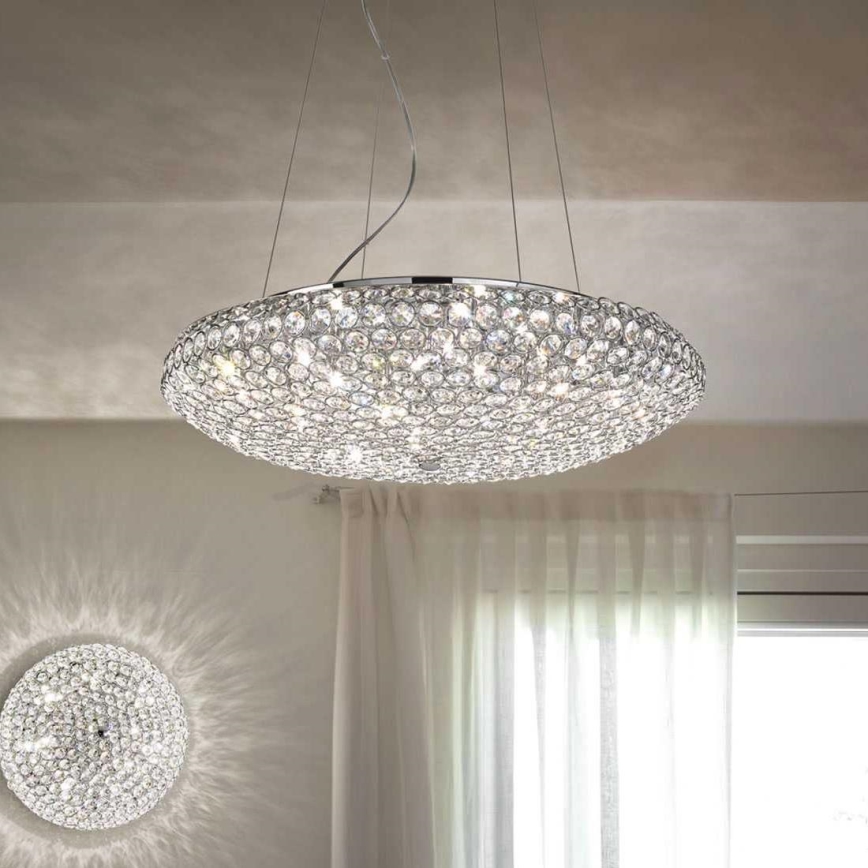 Ideal Lux - Кришталева підвісна LED люстра KING 12xG9/3W/230V діаметр 65 см глянцевий хром