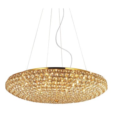 Ideal Lux - Кришталева підвісна LED люстра KING 12xG9/3W/230V діаметр 65 см золотий