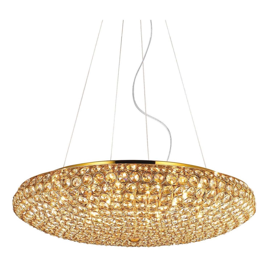 Ideal Lux - Кришталева підвісна LED люстра KING 12xG9/3W/230V діаметр 65 см золотий