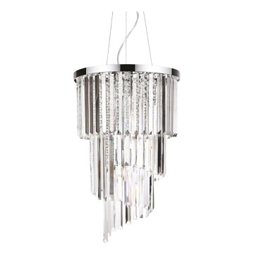 Ideal Lux - Кришталева підвісна люстра CARLTON 8xE14/40W/230V діаметр 40 см глянцевий хром