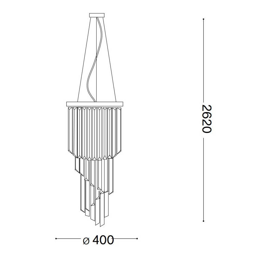 Ideal Lux - Кришталева підвісна люстра CARLTON 8xE14/40W/230V діаметр 40 см глянцевий хром