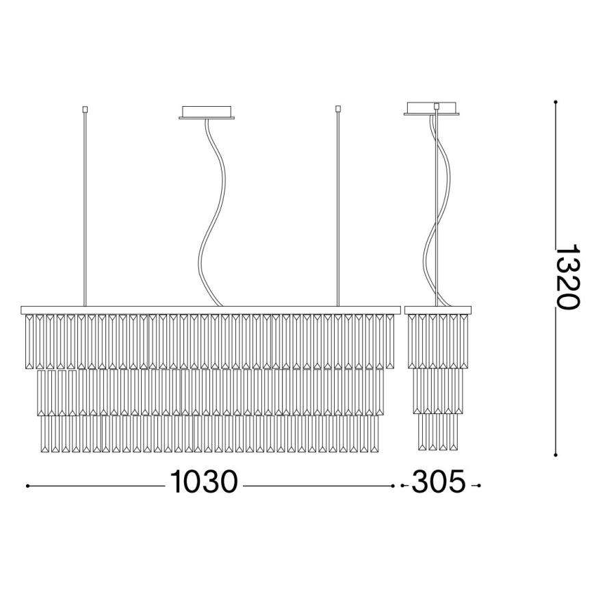 Ideal Lux - Кришталева підвісна люстра MARTINEZ 8xE14/40W/230V глянцевий хром