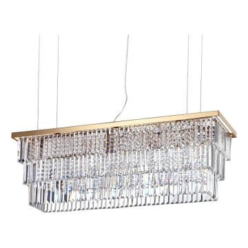 Ideal Lux - Кришталева підвісна люстра MARTINEZ 8xE14/40W/230V золотий