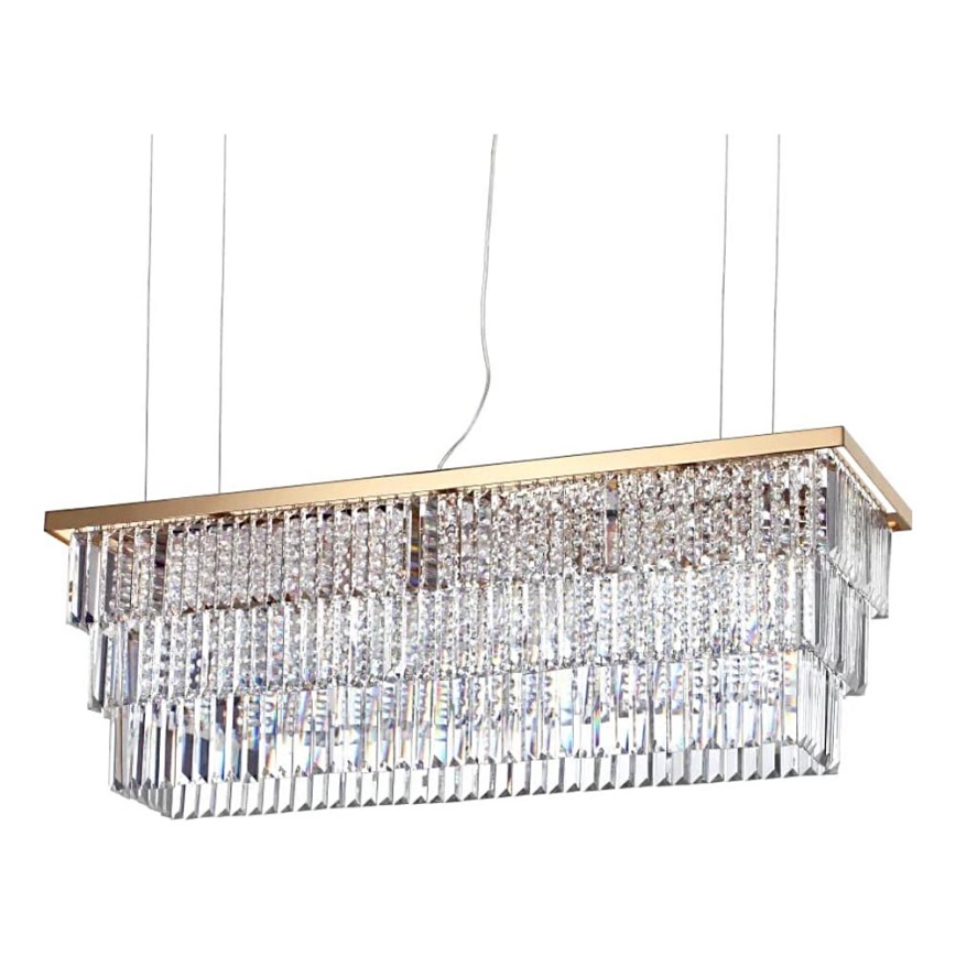 Ideal Lux - Кришталева підвісна люстра MARTINEZ 8xE14/40W/230V золотий